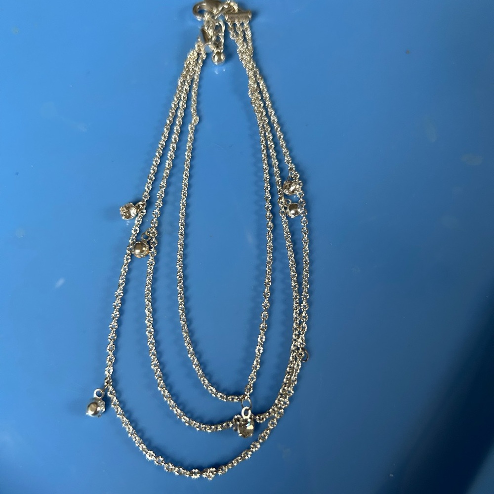 Avon Triple Chain Silver Tone Bracelet